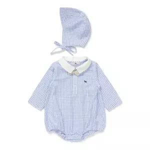 [블루독베이비]46-113-604-05 BL) 미니체크 보타이 바디수트