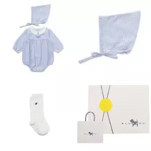 [블루독베이비](BL)큐티체크세트바디수트,양말SET 46170-040-11