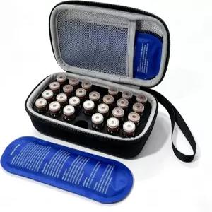 여행용 l 펩드 케이스 2 스 팩 단열 알루미늄 안감 쿨러 26 바이알 홀더 ml에서 보관 휴대용 및 없음 블랙