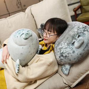 하프 물범 물개 쿠션 인형 2size 대형 모찌 바다표범 안고자는 애착 낮잠 바디필로우 베개