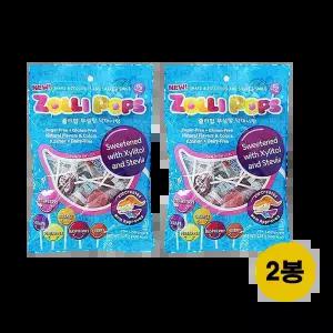 졸리팝 무설탕 자일리톨 롤리팝 막대사탕 캔디 혼합 125g(21개) x 2봉 / 여섯가지맛