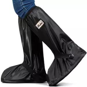 반사판이 있는 두루이 블랙 방수 신발 커버 재사용 및 접이식 스노우 레인 부츠 남성용
