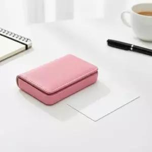 자석 명함 케이스 명함지갑 인조가죽 핑크