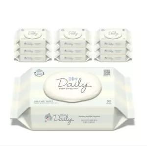 국내생산 데일리 생분해 물티슈 캡형 80매 10팩 무향 촉촉한 부드러운 강한내구성 물티슈 필수템 선물