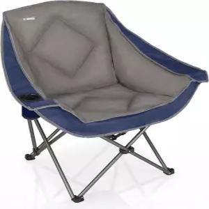 캠필링 접이식 캠핑 의자 컵 홀더가 있는 오버사이즈 휴대용 헤비 듀티 패딩 잔디 테일게이트 비치