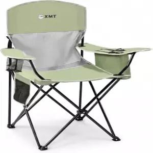 컵 홀더 및 쿨러백이 있는 휴대용 야외 접이식 의자 - 통기성 메시 넓은 팔걸이 캠핑 해변 뒷마당을 위한