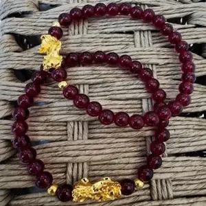 비휴 팔찌 와인 6mm 성공기원 금전운 행운