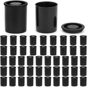 뚜껑이 있는 QWORK 필름 용기 50개 플라스틱 카메라 릴 8 과학 활동용 소형 액세서리 블랙