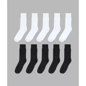 매장정품 IL-O-GONG-CHIL [10PACK] 1507 베이직 트라우져 립삭스 _ 스노우 화이트/블랙