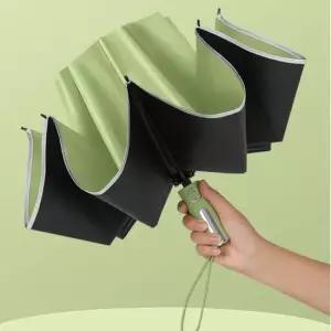 하이라이트 반사 띠 리버스 디자인 우산 글라스그린