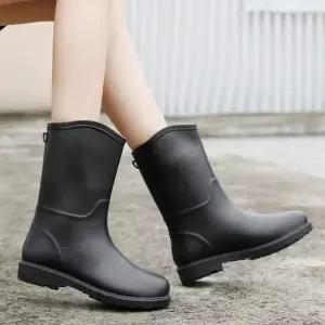 여성 2컬러 미들 레인부츠 데일리 롱 장화 첼시부츠