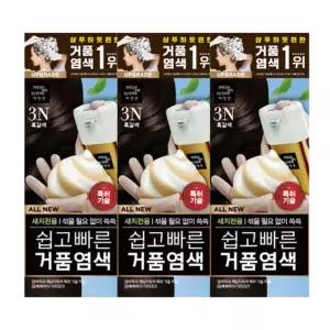 미쟝센 쉽고빠른 거품 염색약 3N 흑갈색 3개