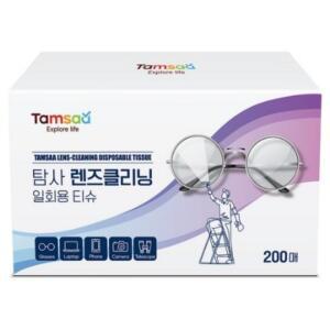 탐사 렌즈클리닝 일회용 티슈 200매 화이트