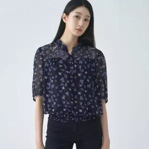 [지센] 여성 플로럴 스모킹 블루종 블라우스 LFWSO492_NA