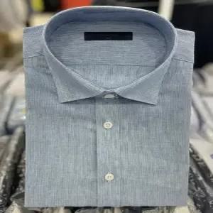 [트루젠]시원한 린넨(마) 혼방 블루 여름 반팔 셔츠 정장 와이셔츠_JK