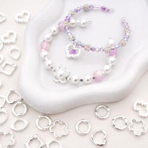 다양한 스타일의 합금 금도금 비즈 프레임 스페이서 링 래퍼 1개, DIY 팔찌 목걸이 쥬얼리 제작 액세서리