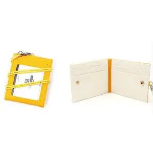[하프클럽/]출퇴근 카드 목걸이 반지갑 신분증 지갑 옐로우