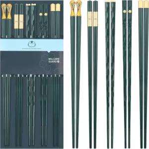 5쌍 젓가락 재사용 가능한 유리섬유 식기세척기 안전 9.6인치/24.3cm 매트 미끄럼 방지 가족/호텔/레스토랑