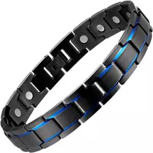 MagEnergy 남성용 마그네틱 팔찌 티타늄 스틸 손목밴드 3500 가우스 자석 8.5인치 아버지의 날을 위한