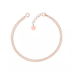 14K 루비 볼 심플 체인 로즈골드 두줄 체인 금 팔찌