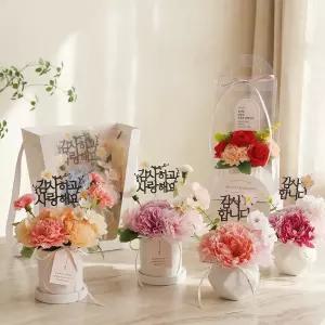 어버이날 감사선물 비누꽃 카네이션 화분 선물 상자 쇼핑백 세트 플라워박스 모음전