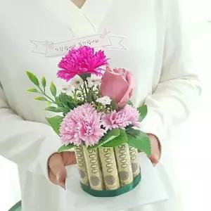 미니케익용돈박스 핑크 어버이날 용돈케이크 선물