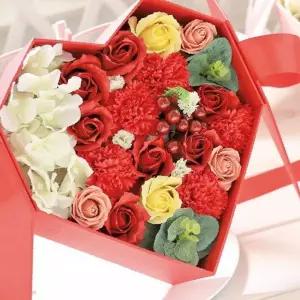 하트리본 플라워 용돈박스 레드 비누꽃 어버이날 선물