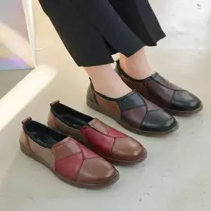 발레코어 여성 사계절 통굽 슬립온 데일리 단화 플랫슈즈 129394