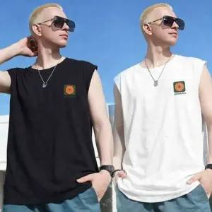 남성 나시티 프린팅 여름 민소매 캐주얼 상의