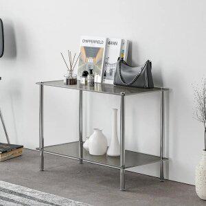 KM-S6002G 모듈 스테인리스 유리 2단 선반 수납장 인테리어 진열 수납 장식장