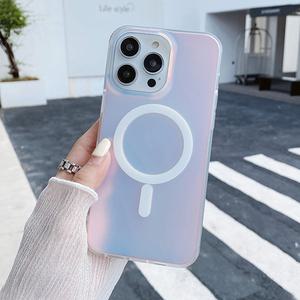 최신 귀여운 아이폰 케이스 오로라 맥세이프 마그네틱 / 핸드폰 13 14 15 16 프로 플러