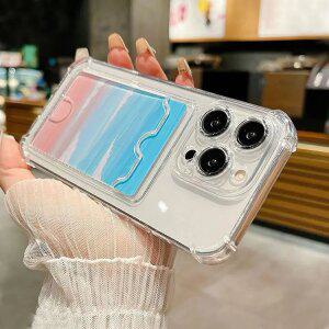 최신 아이폰 케이스 카드수납 투명 에어쿠션 / 핸드폰 아이폰16 15 14 13 프로 플러스