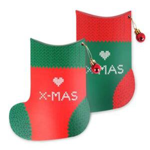 J2K 구디백 크리스마스 양말 선물 답례품 포장 상자 10장