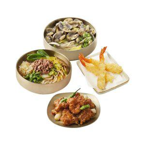 [제일제면소] 샤브 칼국수+바지락 칼국수+제일닭강정(小)+새우튀김 3조각