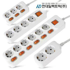 국산 접지 멀티탭 절전형 개별 스위치 멀티 콘센트 2구 3구 4구 5구 6구 10A 16A 1.5m