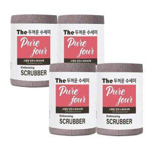 [퓨어주르]국내산 70g고평량 수세미60매x4롤