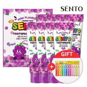 주.니어 구취케어 고.불소 어린이치약 포도향 120g 8개 +어린이칫솔 12개