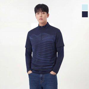 웨스트우드 남성 물결 프린트 긴팔 집티_WO2MTTS329