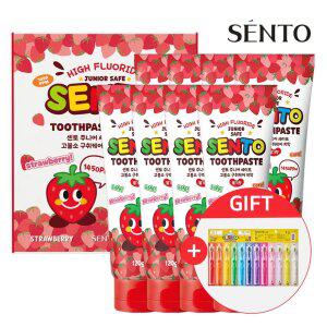주.니어 구취케어 고.불소 어린이치약 딸기향 120g 8개 +어린이칫솔 12개