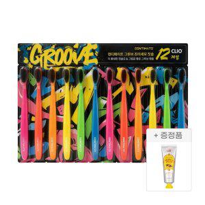 크리오 덴티메이트 그루브 그래피티 부드러운 초미세모 칫솔 12입+치약100G