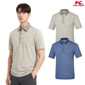 콜핑 2242TK866M 배색 지지미 원단 쿨링 남자 여름 등산 반팔 카라 티셔츠