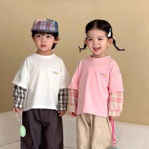 체크레이어드티셔츠