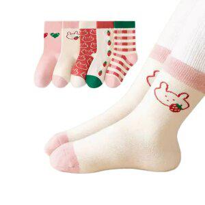 체크토끼 아동 양말 5족세트