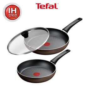 [테팔] 인덕션 뉴 이노바시오 프라이팬 3종세트(팬28+팬24+레온유리뚜껑28cm)