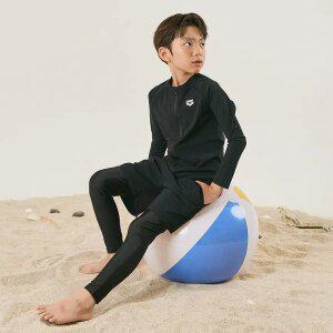 [아레나수영복] 스노클링 남아동 레저 집업 래쉬가드 세트 A4BB1BS71BLK