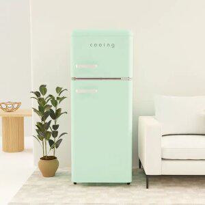 쿠잉 레트로 소형냉장고 REF-D121 민트 2도어 투도어 미니 원룸 사무실