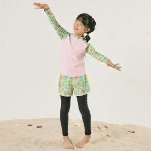 [아레나수영복] 플라밍고 아동 레저 래쉬가드 세트 A4BG1GS05PNK