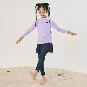 [아레나수영복] 스노클링 여아동 레저 집업 래쉬가드 세트 A4BG1GS71LAV