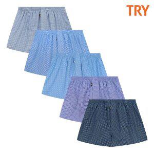 TRY 순면 트렁크 팬티 5종 세트 데일리 항균 남자 속옷 남편 사각 팬티