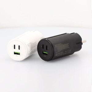 이엘 고속 멀티충전기 3포트 접지형 GaN 65W PD PPS USB C타입 핸드폰 노트북 태블릿